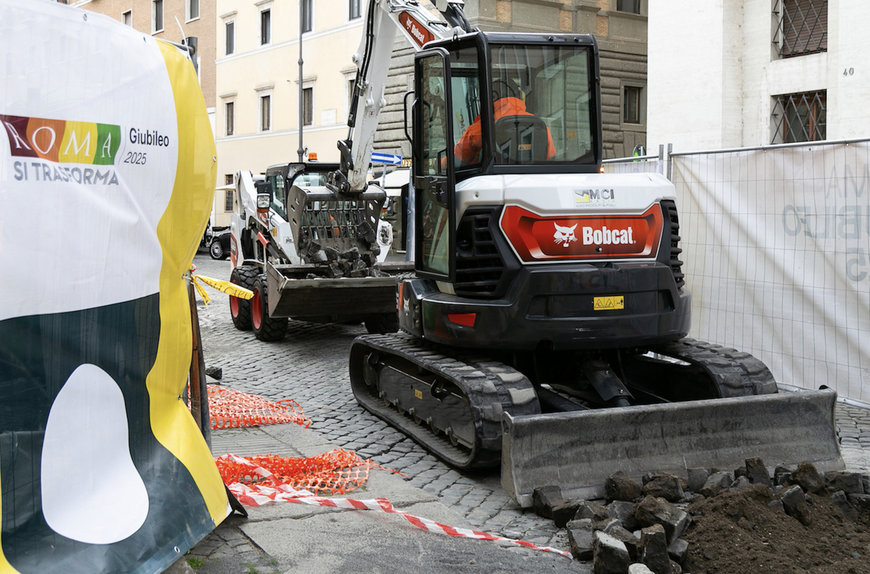 Bobcat on the Front Line in Works for the Jubilee in Rome